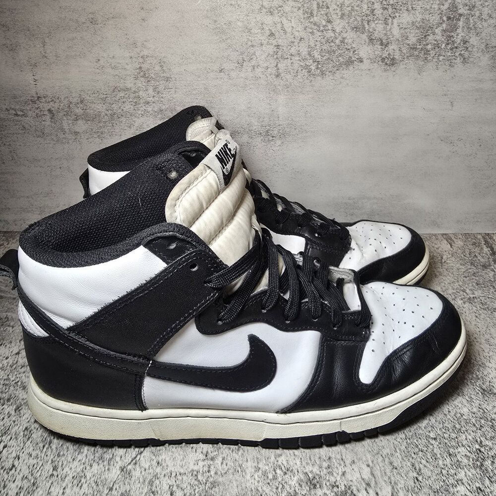 Nike Dunk High Top Vintage White Black Panda No Box Sz 11 W 9.5 M